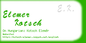 elemer kotsch business card